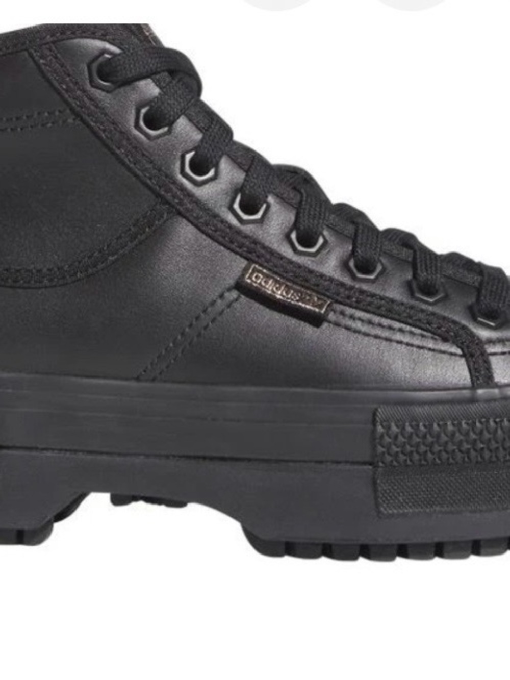 Adidas Nizza Trek Originals Plataform Black Leather Women size 6.5